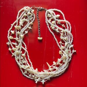 Elegant Cream Beaded Necklace earrings combo